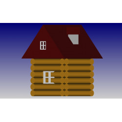 Village Log Hut (log house)