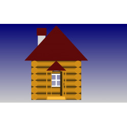 Village Log Hut (log house)