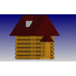 Village Log Hut (log house)